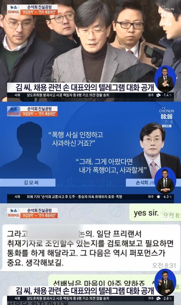 손석희, 김웅 설전 (사진: TV조선)
