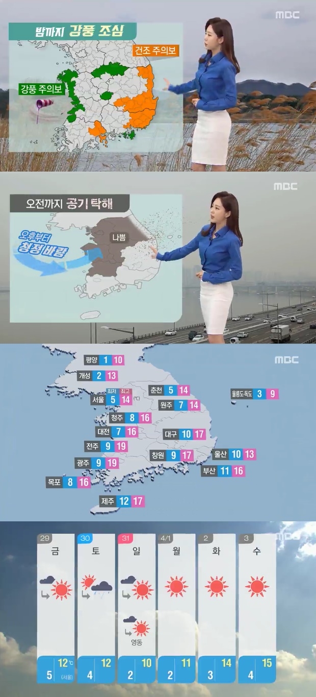 내일 날씨 미세먼지 농도 (사진: MBC)
