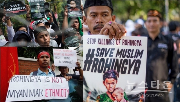 약 70만 명의 로힝야 난민이 방글라데시로 피신해 가자 지난해 11월 서아프리카 감비아로부터 로힝야 박해에 따른 국제 조약 위반으로 ICJ에 피소됐다.