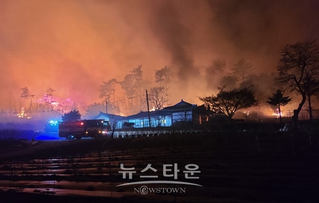 지난 4월 12일 오후 7시 16분경 충남 서산시 대산읍 화곡리 인근 야산에서 산불화재가 발생했다.