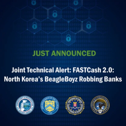 미 CISA·재무부·FBI·사이버사령부가 지난달 공개한 북한 해킹그룹 '비글보이즈' 활동 재개 합동 경보.
