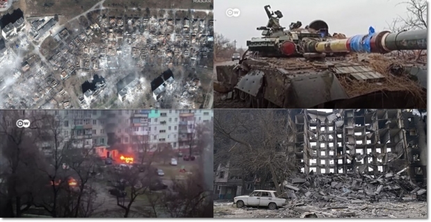 러시아군이 파괴한 우크라이나 남부 마리우폴 / 사진 : 비디오 영상 캡처