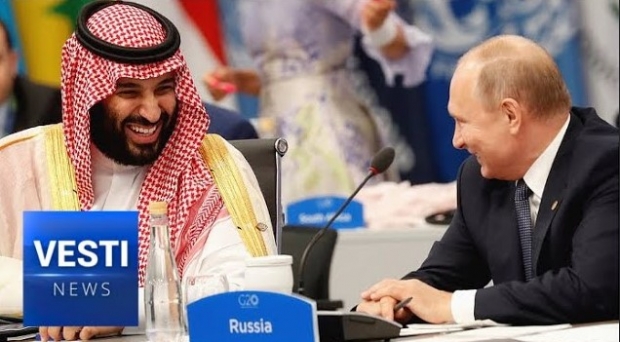 왼쪽이 사우디아라비아의 실권자인 모하메드 빈 살만(MBS)왕세자/ 오른쪽이 푸틴 러시아 대통령 / 사진 :