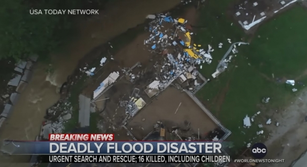 계속되는 폭우로 홍수피해가 엄청난 미국 킨터키 주 / 사진 : abc뉴스 비디오 캡처