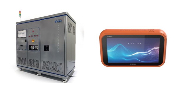 (왼쪽)팩모듈 성능평가 장비. (오른쪽)CDS 팩 신속진단 장비. 두 장비를 결합시켜 '배터리 상태 진단 시스템' 기술로 폐배터리 진단을 수행함.