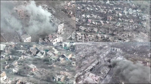 러시아의 미사일 다발 공격으로 완전 파괴된 우크라이나 일부 지역 / 사진 : 비즈니스 인사이더 갈무리