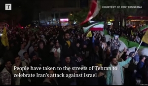 이란 시민들 환호성, 국기 들고 ‘이스라엘, 미국에 죽음을 !’