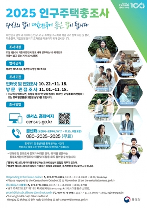 김해시, 11월 18일까지 '2025 <b>인구주택총조사</b>' <b>실시</b>