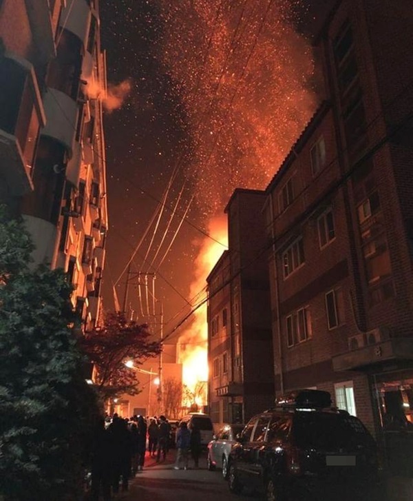 의정부 모델하우스 화재 (사진: 독자 제공)