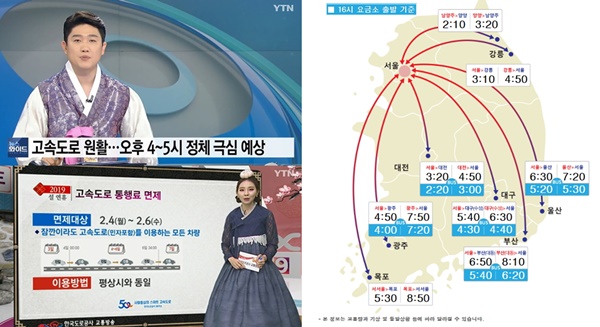 서울외곽순환 경부 남해고속도로 실시간 교통상황 (사진: 한국도로공사,YTN)
