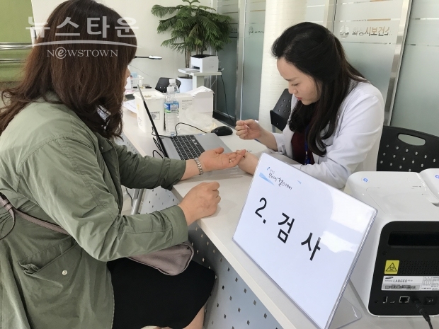 모바일헬스케어사업 신체검사 모습.