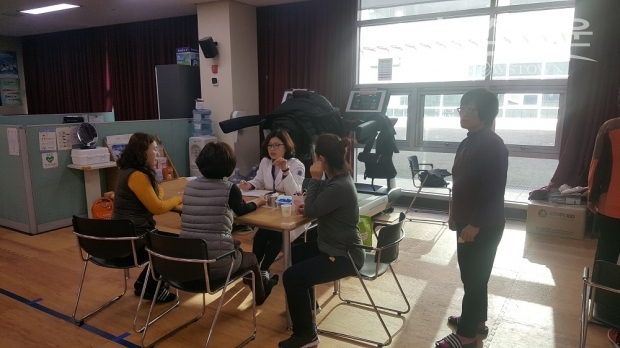 사전검사모습(혈액검사).