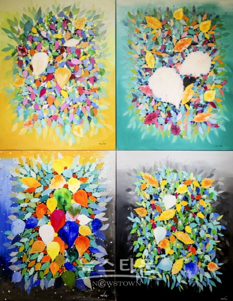 곽경민 작가의 ‘Collected leaves and memory’(김한정 기자)