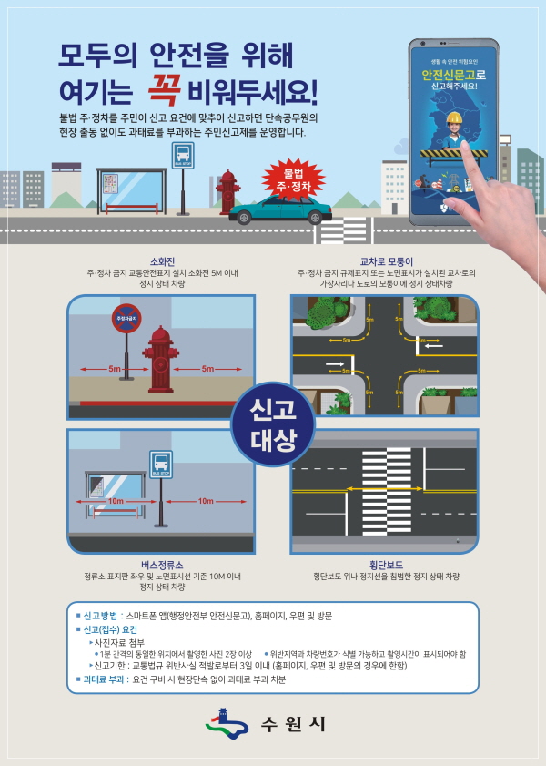 포스터)시민안전을 위한 불법 주정차 4개과제 추진 홍보
