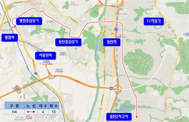 심야버스 h4노선도.