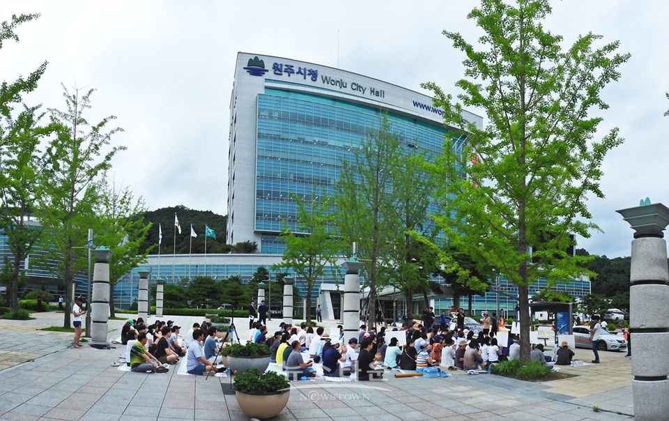 원주시 단구동 청솔5.6.7.8아파트 세입자집회