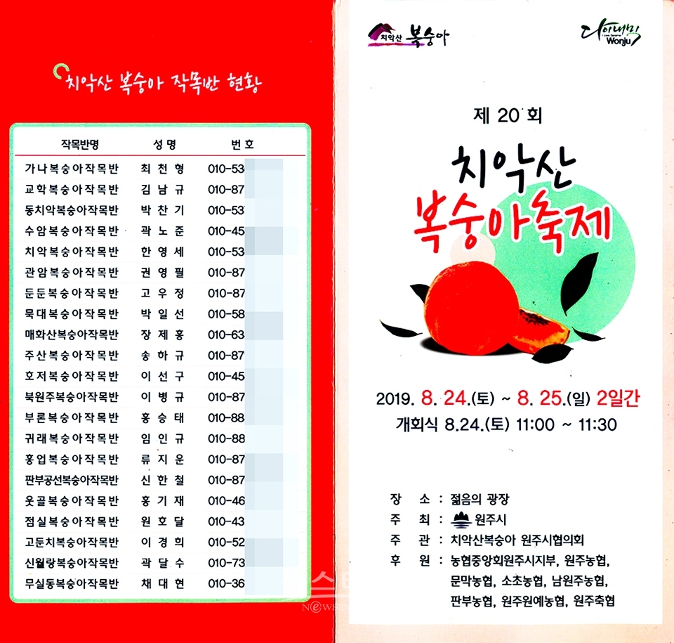 제20회 치악산복숭아축제