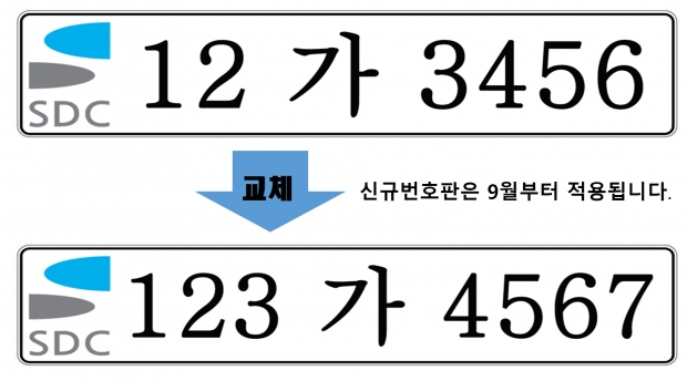 리 바뀌는 번호판 보도사진
