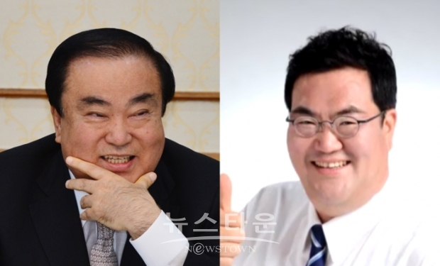 문희상국회의장(좌)과 문석균 의정부갑 상임부위원장(우)