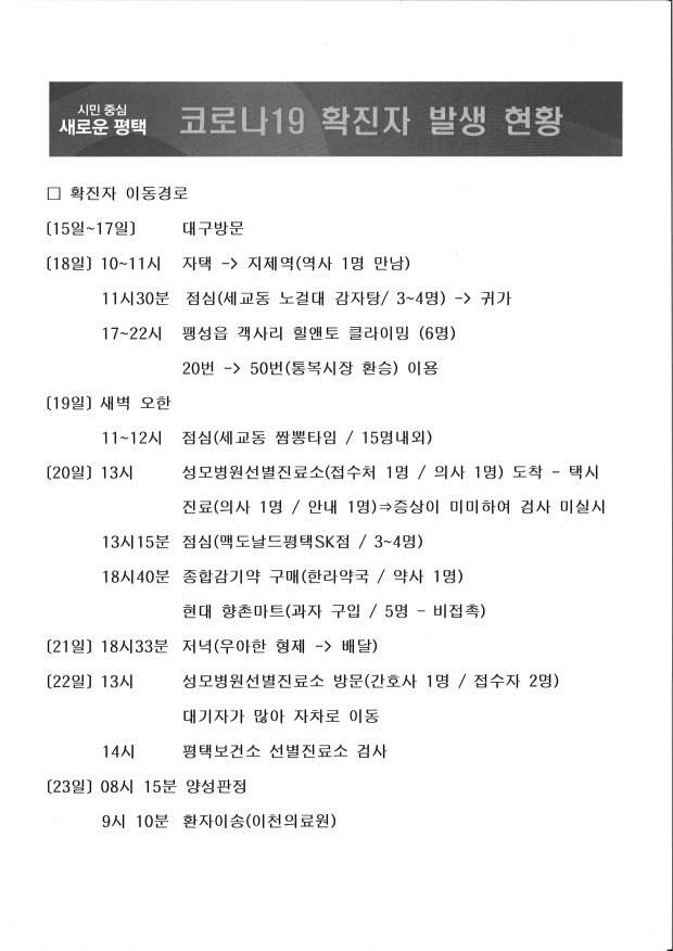 확진자 동선 관련