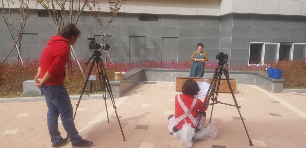 농촌 온라인 교육 촬영 모습
