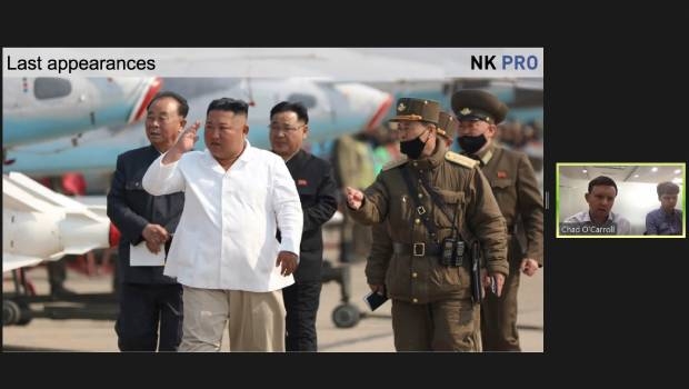채드 오캐럴 코리아리스크그룹 대표가 19일 주한호주상공회의소가 주관한 인터넷 강연에서 급변 사태 시 북한 체제의 변화 가능성에 대해 말하고 있다.