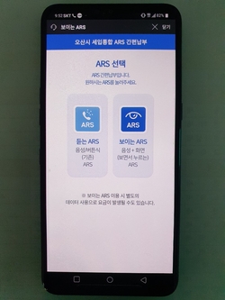 보이는 ARS 납부시스템 화면