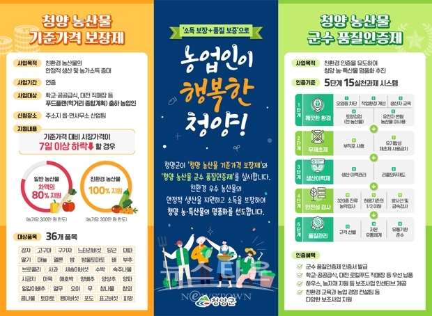 농산물 기준가격보장제 및 군수 품질인증제(인포그래픽)