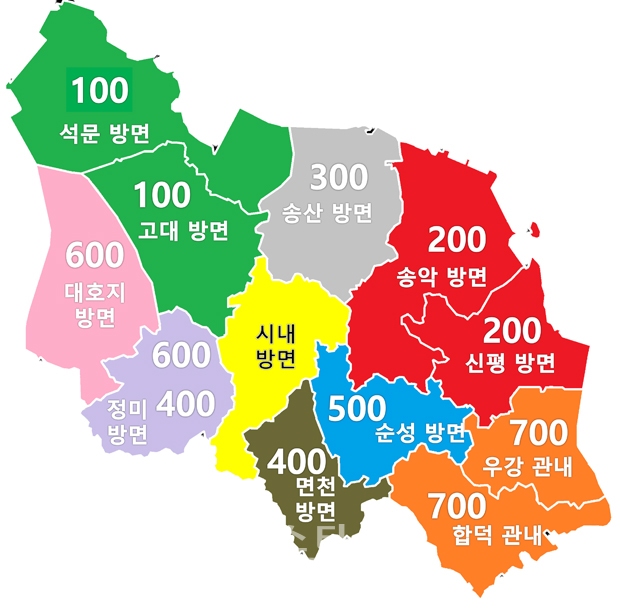 시내버스 방면표시지도