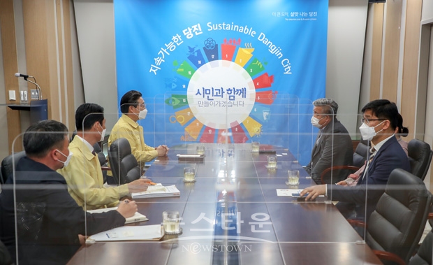 김홍장 시장과 선주와의 면담
