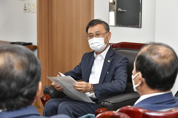 기독교연합회, 정하영 김포시장 면담 모습