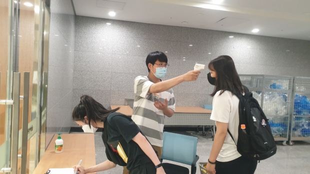 지난해 방문 당시 훈련사진