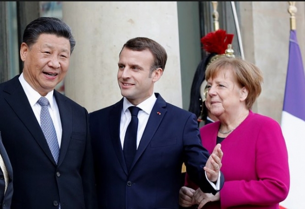 중국의 신장위구르자치구, 홍콩의 인권문제 등에 대해서는 프랑스, 독일 정상은 우려를 나타내고, 특히 신장 위구르 자치구 내에서의 강제노동 문제에 대해 시진핑 주석에게 개선을 요구한 것으로 알려졌다. (사진 : 유튜브 일부 캡처)