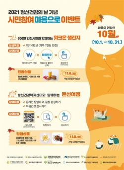 2021 정신건강의 날 시민참여 마음으로 이벤트 포스터