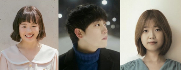 2021 한국 문학의 얼굴들로 선정된 최은영, 정현우, 김초엽.
