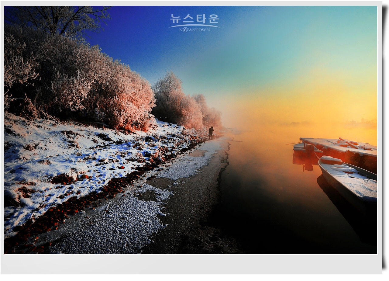 여주 신륵사와 한강의 겨울풍경