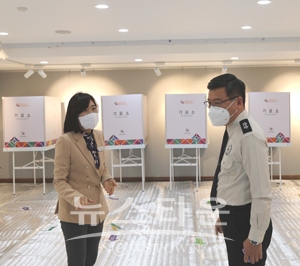 서산시 투표소를 찾은 김연상 충남소방본부장