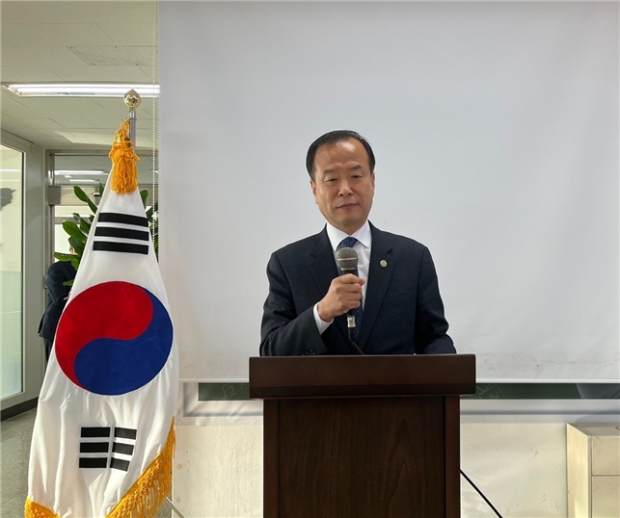 지난 3월 28일 올바른교육사랑실천운동본부에서 가용섭 상임대표가 성명서를 발표하고 있다.
