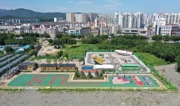 경주시 어린이 자전거 안전교육장 드론 사진
