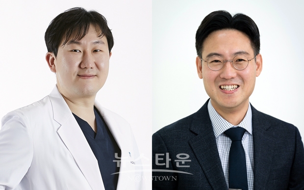 순천향대학교 천안병원 신경외과 오재상 교수와 순천향의생명연구원(SIMS) 이만열 교수가 공동으로 배아줄기세포 유래 중간엽줄기 세포를 이용한 허혈성 뇌졸중 줄기세포치료제 개발에 나섰다. 사진) 좌측부터 오재상 교수, 이만열 교수