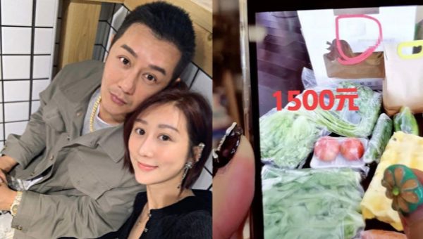 홍콩배우 천하오민, 장리사 부부(왼쪽)와 장씨가 1,500위안(28만원)을 주고 주문했다는 식료품 사진(오른쪽). 웨이보 사진