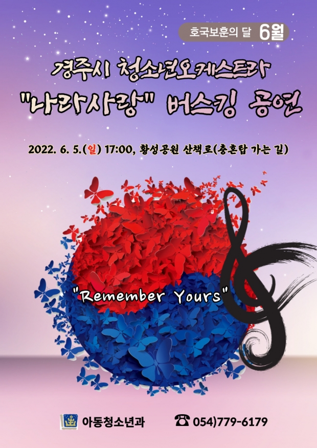 나라사랑 버스킹 공연 홍보 포스터