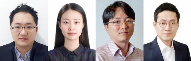 (왼쪽부터) 홍상현 박사, 서주연 노스이스턴대 박사과정생, 정영준 노스이스턴대 교수, 함명관 인하대 신소재공학과 교수.