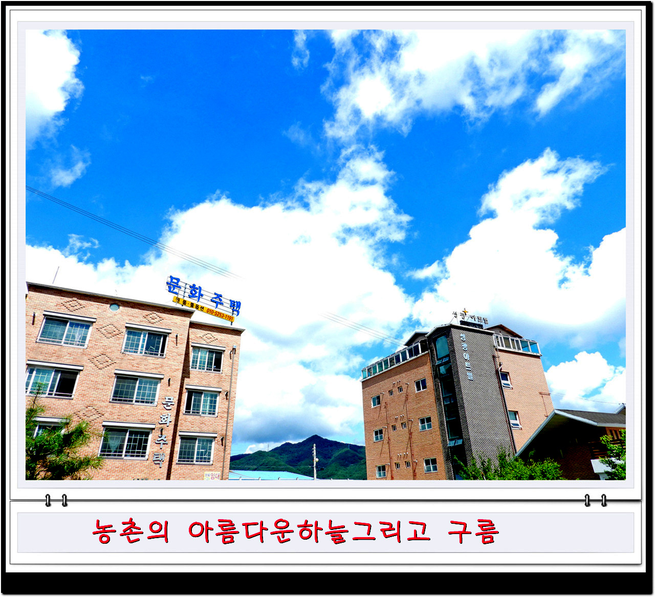 비온뒤 깔끔한 하늘과 농촌풍경비가 오고 난 뒤면 농촌의 하늘을 자랑한다.
