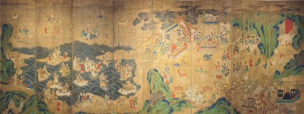 7월의 해양유물 「요지연도 8폭 병풍(瑤池宴圖八幅屛風)