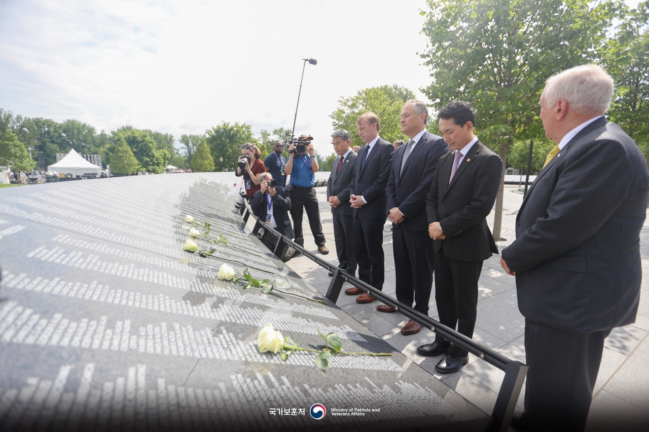 추모의 벽 준공식에 참가한 박민식 국가보훈처장 (출처:보훈처)