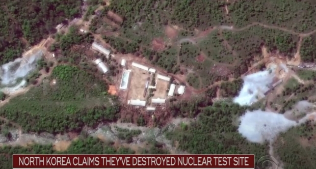 사진 : 북한 풍게리 핵실험장 폭파 장면 / 뉴스 사이트 비디오 캡처