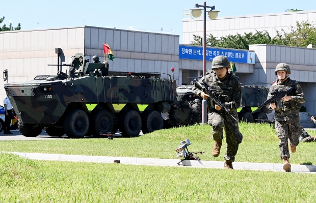 23일 연수구 한국가스공사 인천기지본부에서 '2022년 을지연습 실제훈련'이 열리고 있다.