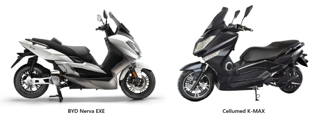(좌측)BYD(비야디)의 네르바(NERVA EXE)모델, (우측)한국형 셀루메드 자체 모델 케이맥스(K-MAX)(사진제공, 셀루메드)