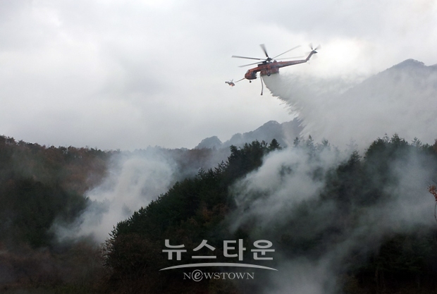 충청남도는 지난 1월 15일 설 명절에 앞서 산불 발생 시 신속한 초동 진화를 위해 홍성 지역에 산불 진화 헬기 1대를 배치했고, 천안과 논산 지역에도 1대씩 배치해 산불 발생에 대비하고 있다.